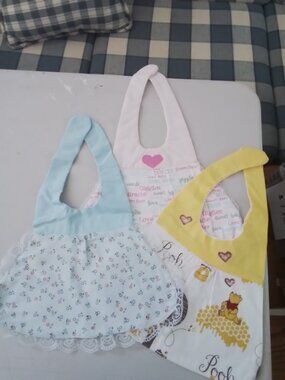 Set of 3 Handmade Baby Bibs New